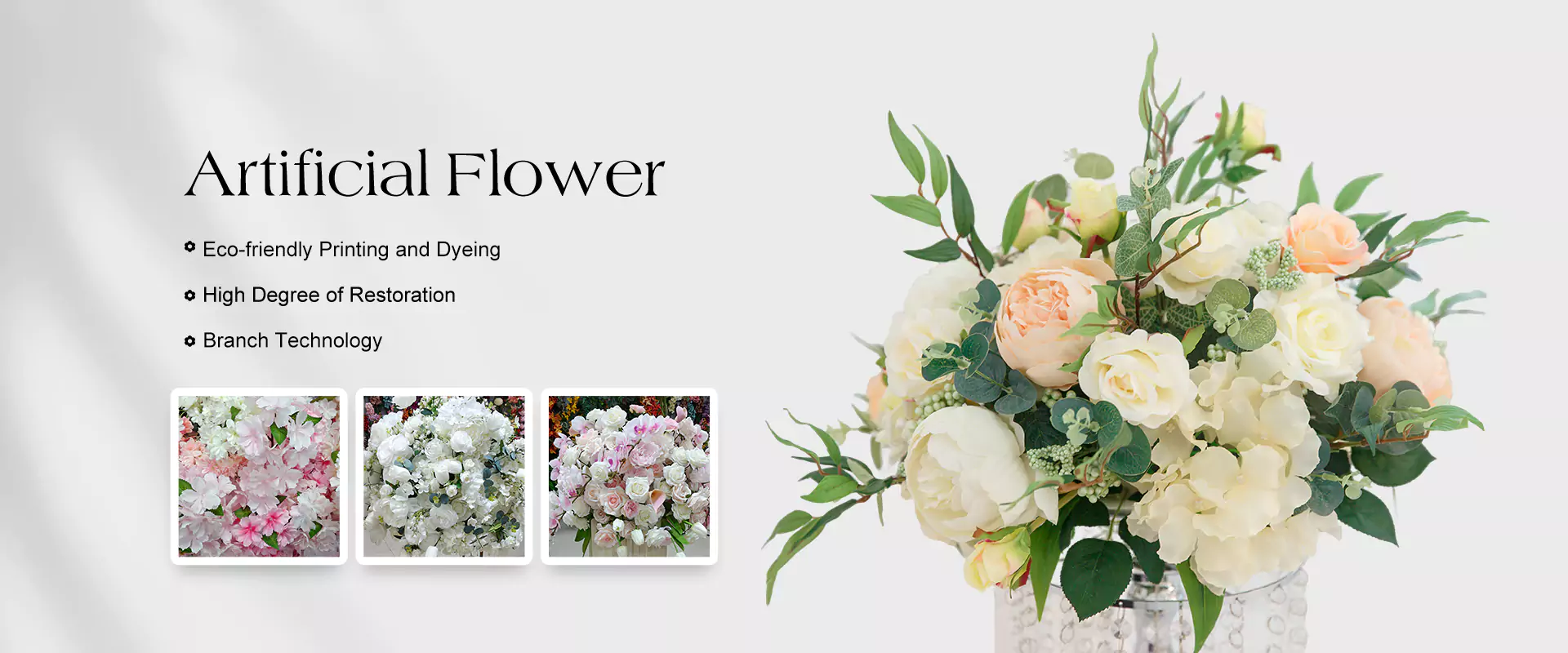China de flores artificiales