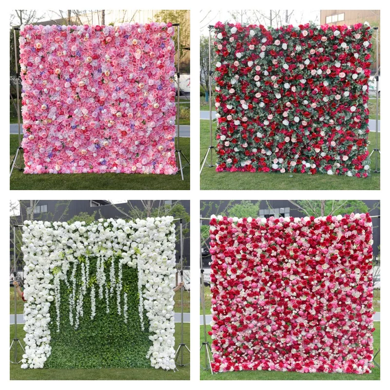 Pared de flores artificial