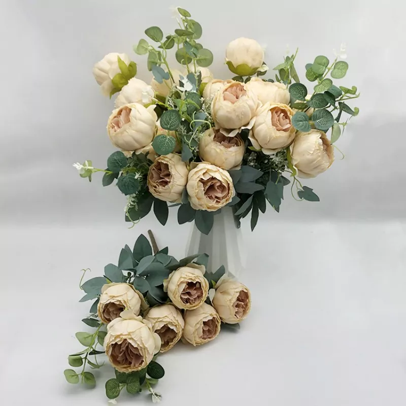 Decorative faux peony flowers for wedding