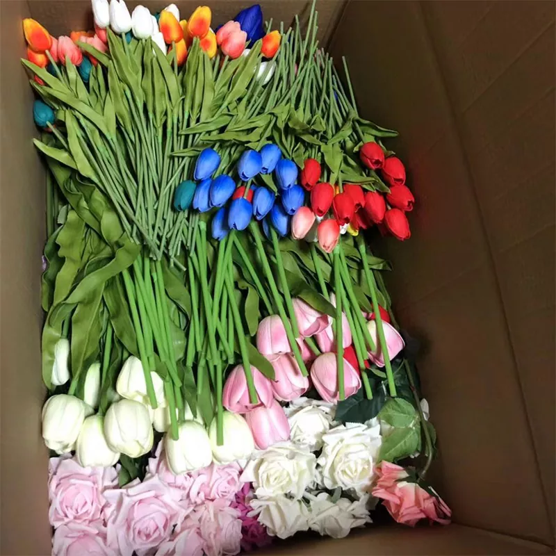 Mini PU Flores de tulipán falsas