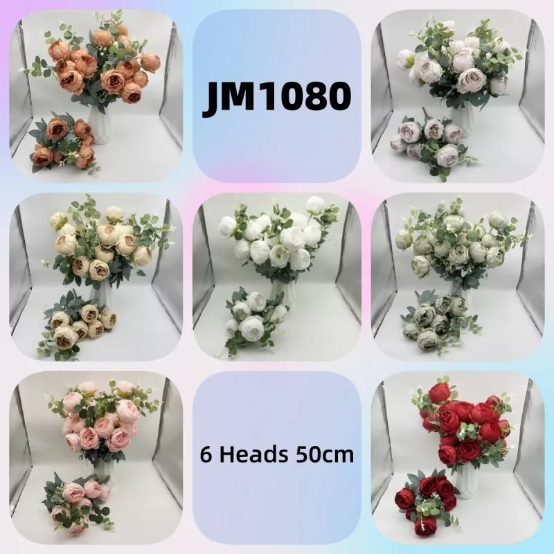Flores de seda Bouquet de peonía falsa