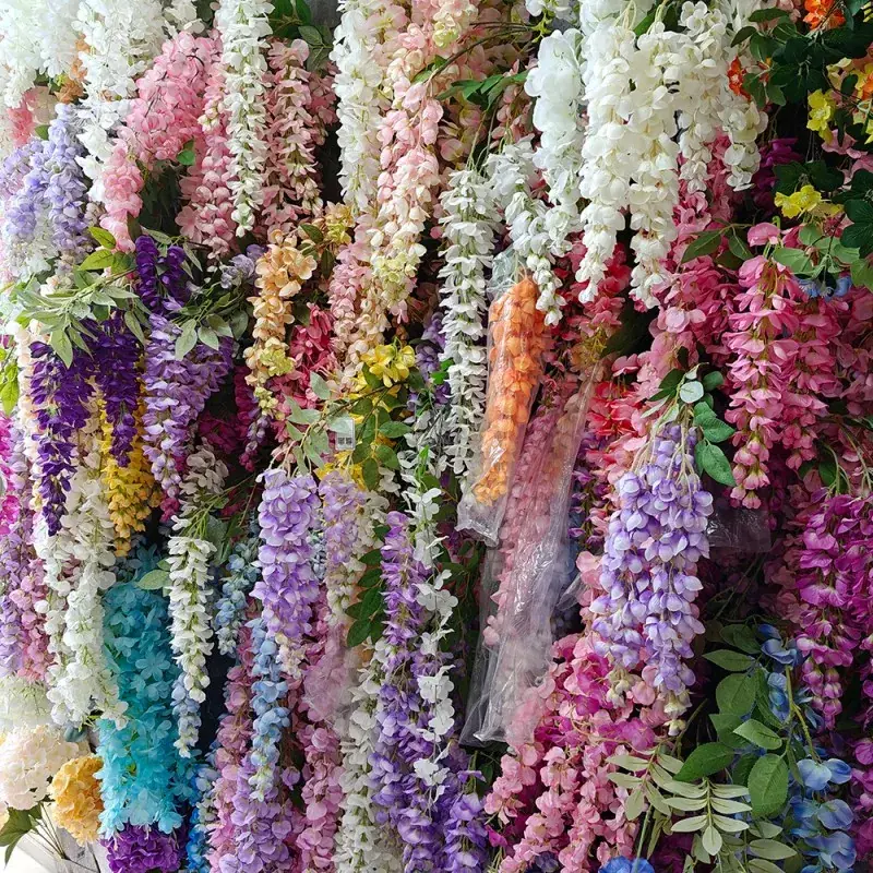 Valios de glicinia flores artificiales